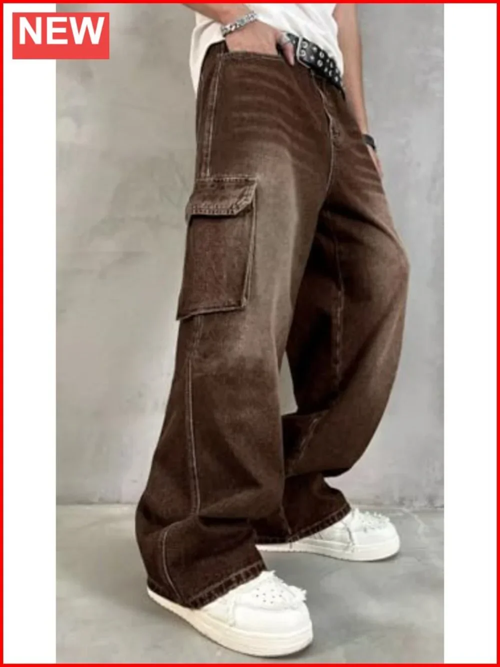 Baggy Cargo Jeans Men Women Y2K Wide Leg Loose Fit Streetwear Skate Pants